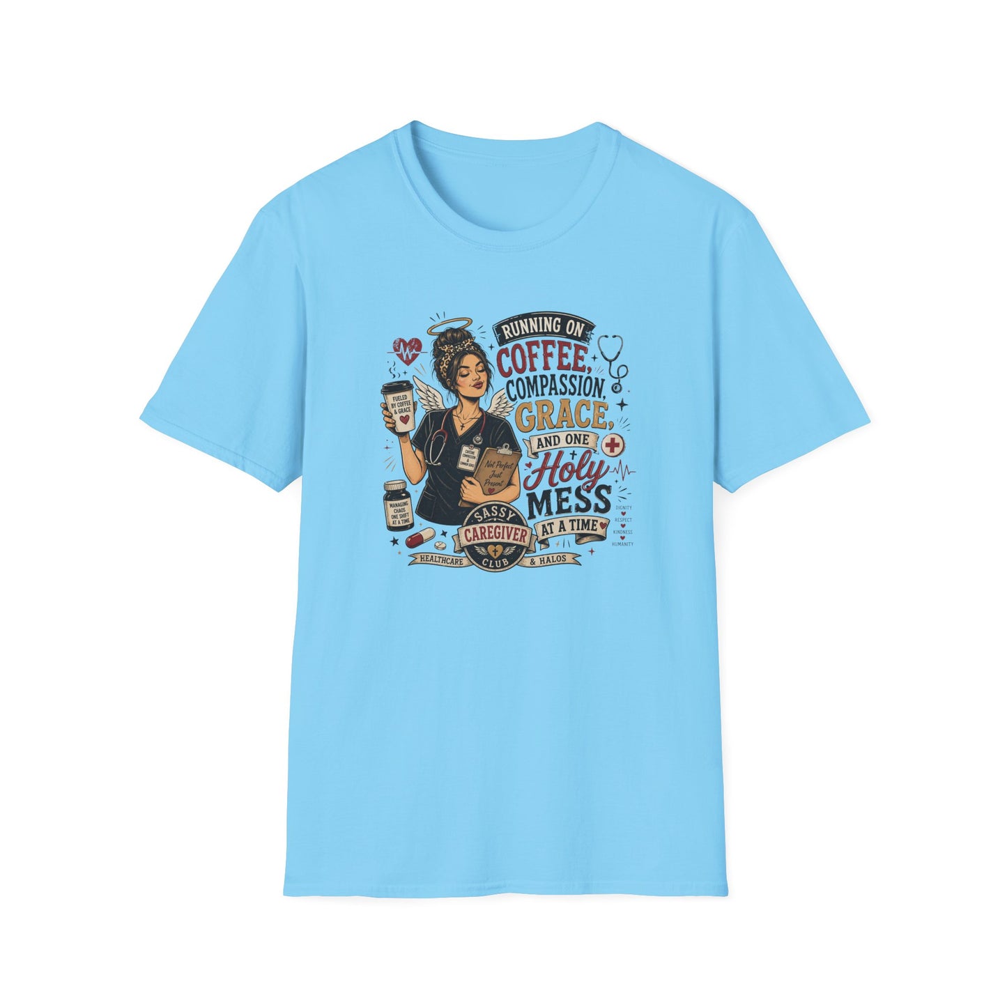 T-Shirt — 'Drink More Coffee, Compassion, Grace' Christian