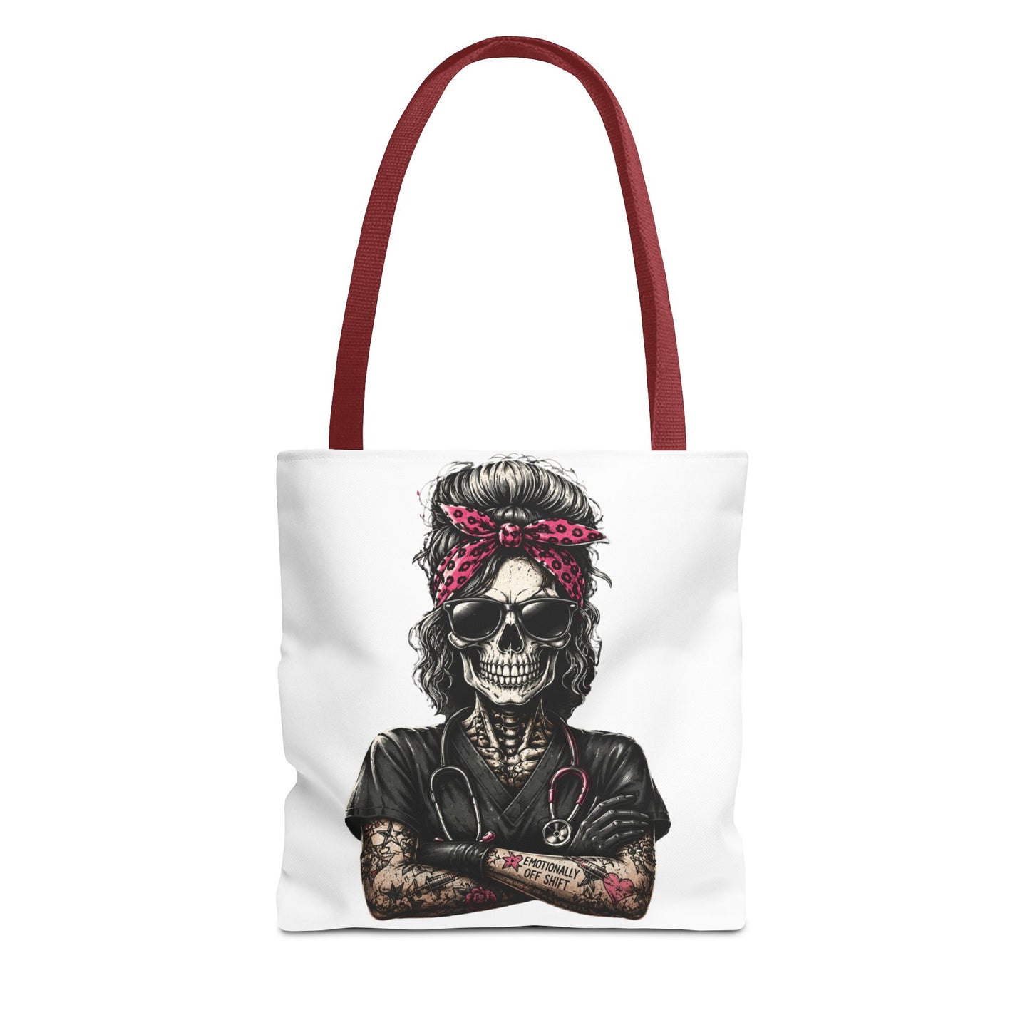 Skull Nurse Tote Bag – Goth Medical  Canvas Tote with Bandana