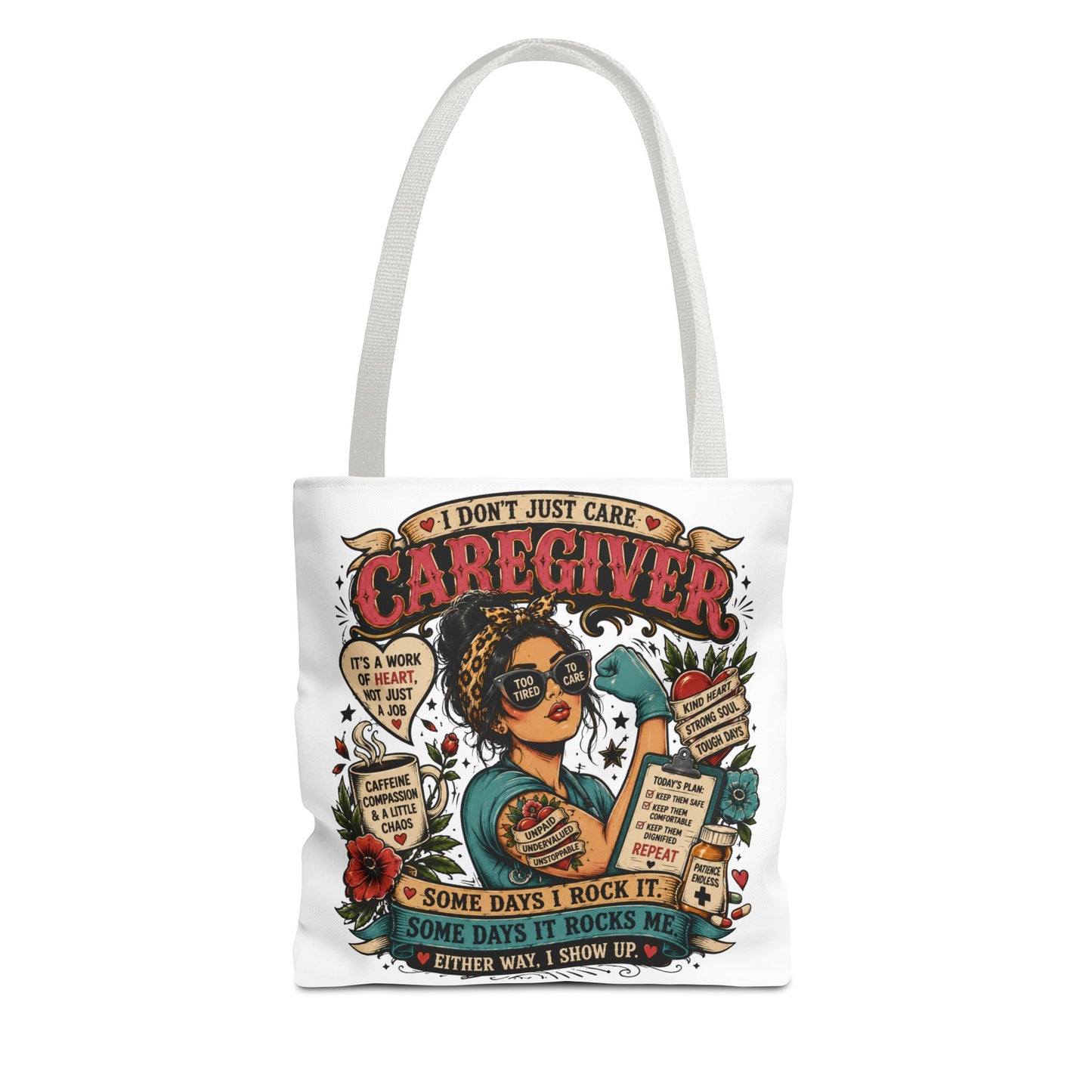Caregiver Tote Bag – Retro  Caregiver Gift with 'I Don’t Just Care'