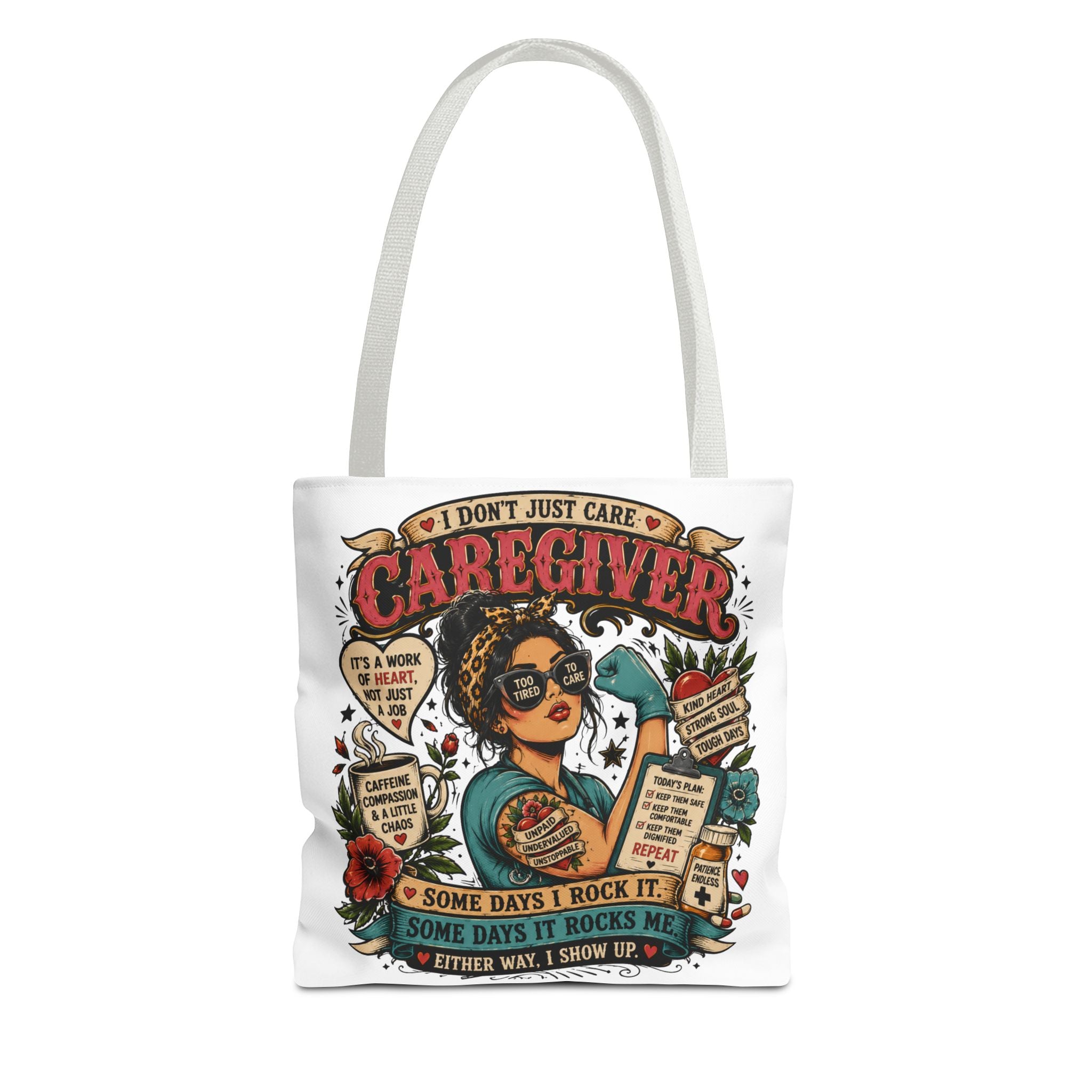 Caregiver Tote Bag – Retro  Caregiver Gift with 'I Don’t Just Care'