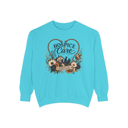 Hospice Care Floral Sweatshirt — Comfort & Compassion Crewneck