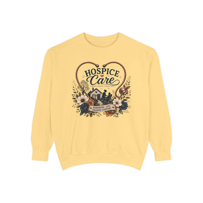 Hospice Care Floral Sweatshirt — Comfort & Compassion Crewneck