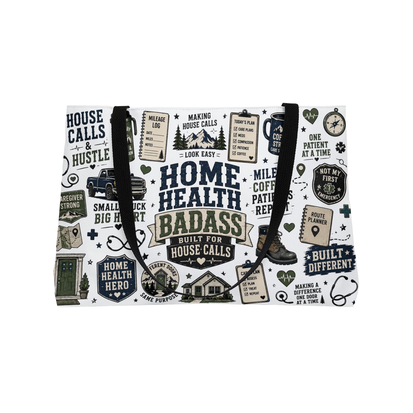 Home Health Tote Bag — "Home Health Care Badass" Nurse Weekender Tote