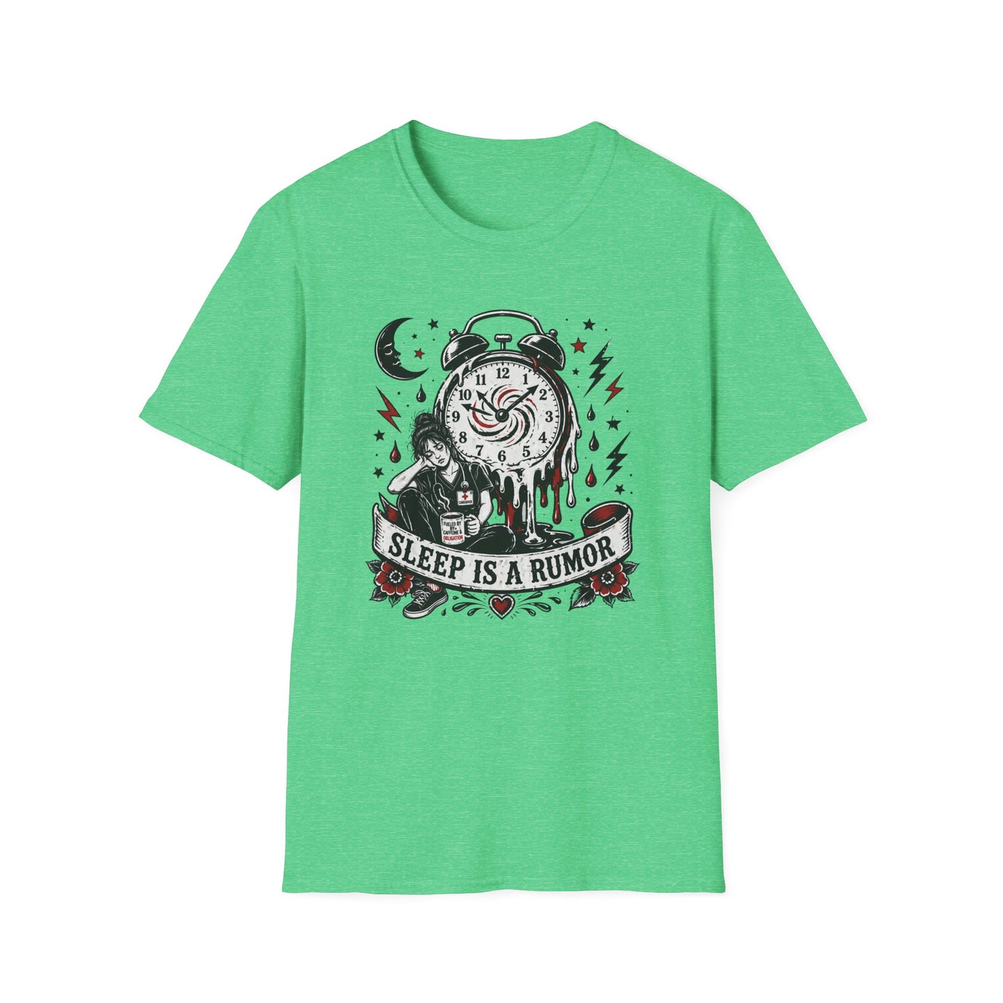 Sleep Is A Rumor T-Shirt – Goth Alarm Clock Graphic Tee