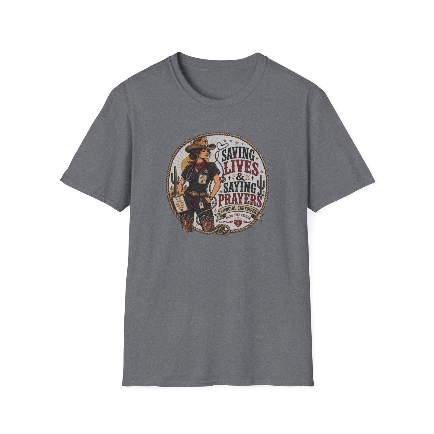 "Saving Lives & Saying Prayers" Vintage Rescue Tee