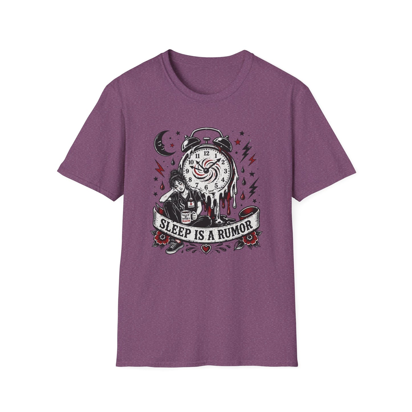Sleep Is A Rumor T-Shirt – Goth Alarm Clock Graphic Tee