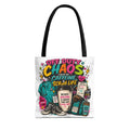 Off Duty Caregiver Tote Bag — 'Off Duty Caregiver' Sassy All-Over Print Tote