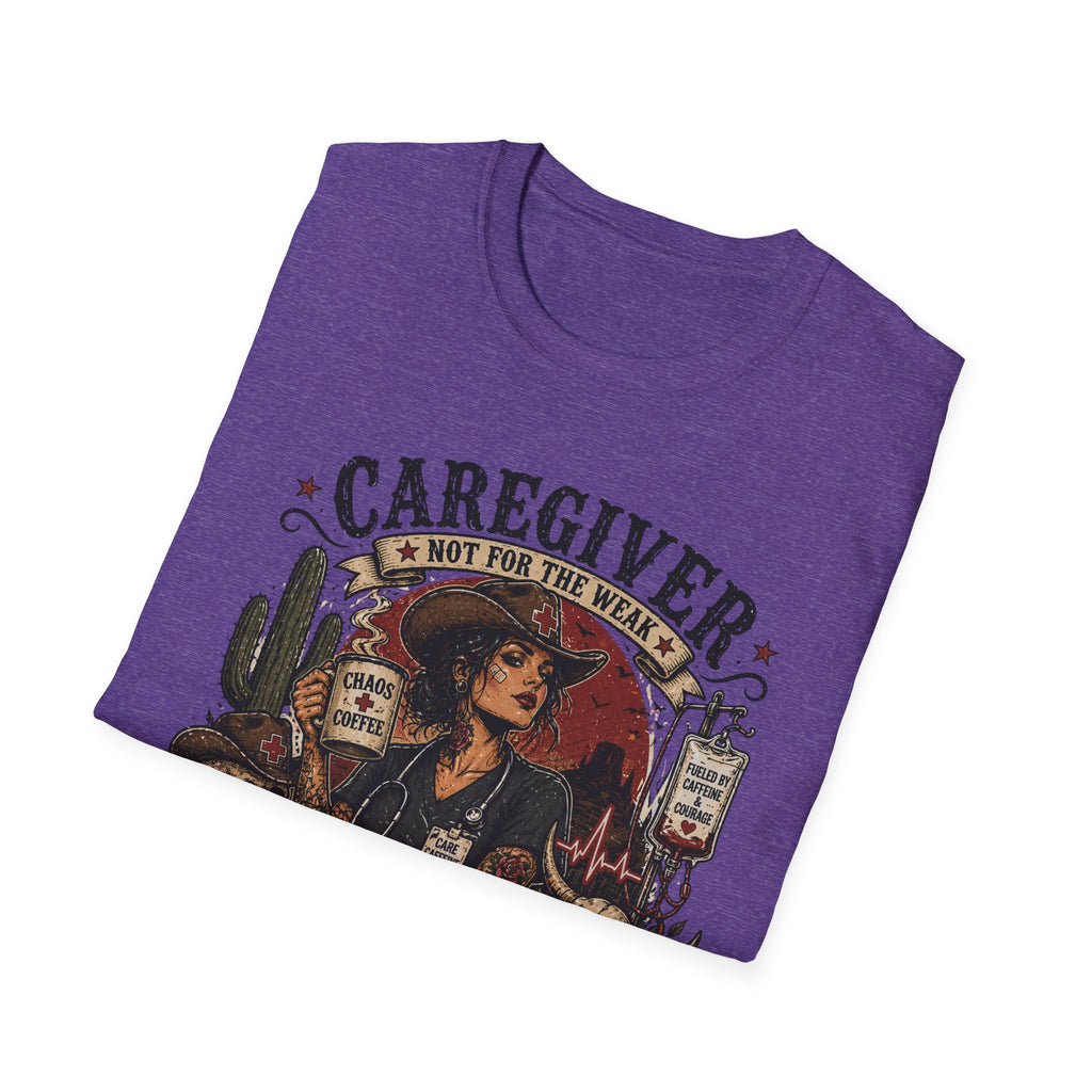 Caregiver Cowboy T-Shirt — "Caregiver: Still Showing Up" Graphic Tee