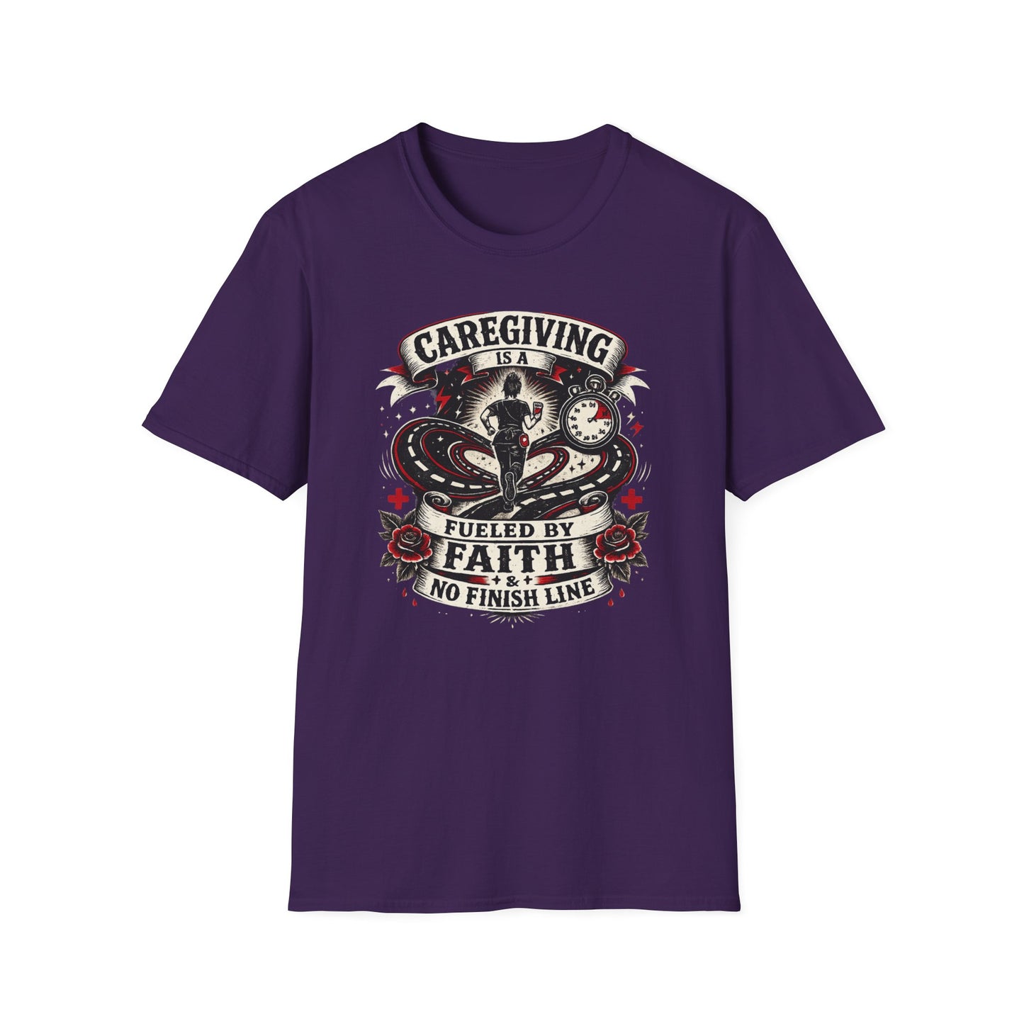 Caregiving T-Shirt — "Caregiving is a Journey Fueled by Faith" Graphic Tee