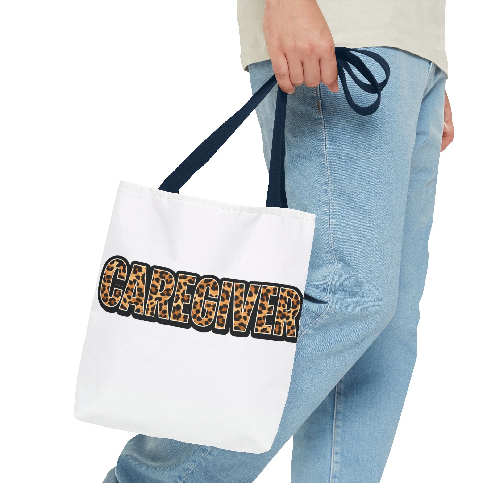 Caregiver Leopard Print Tote Bag —