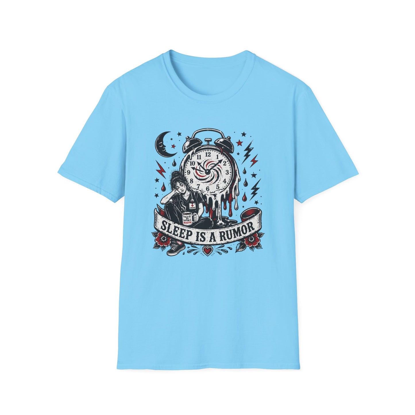 Sleep Is A Rumor T-Shirt – Goth Alarm Clock Graphic Tee