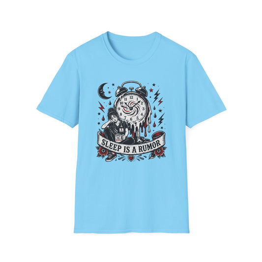 Sleep Is A Rumor T-Shirt – Goth Alarm Clock Graphic Tee