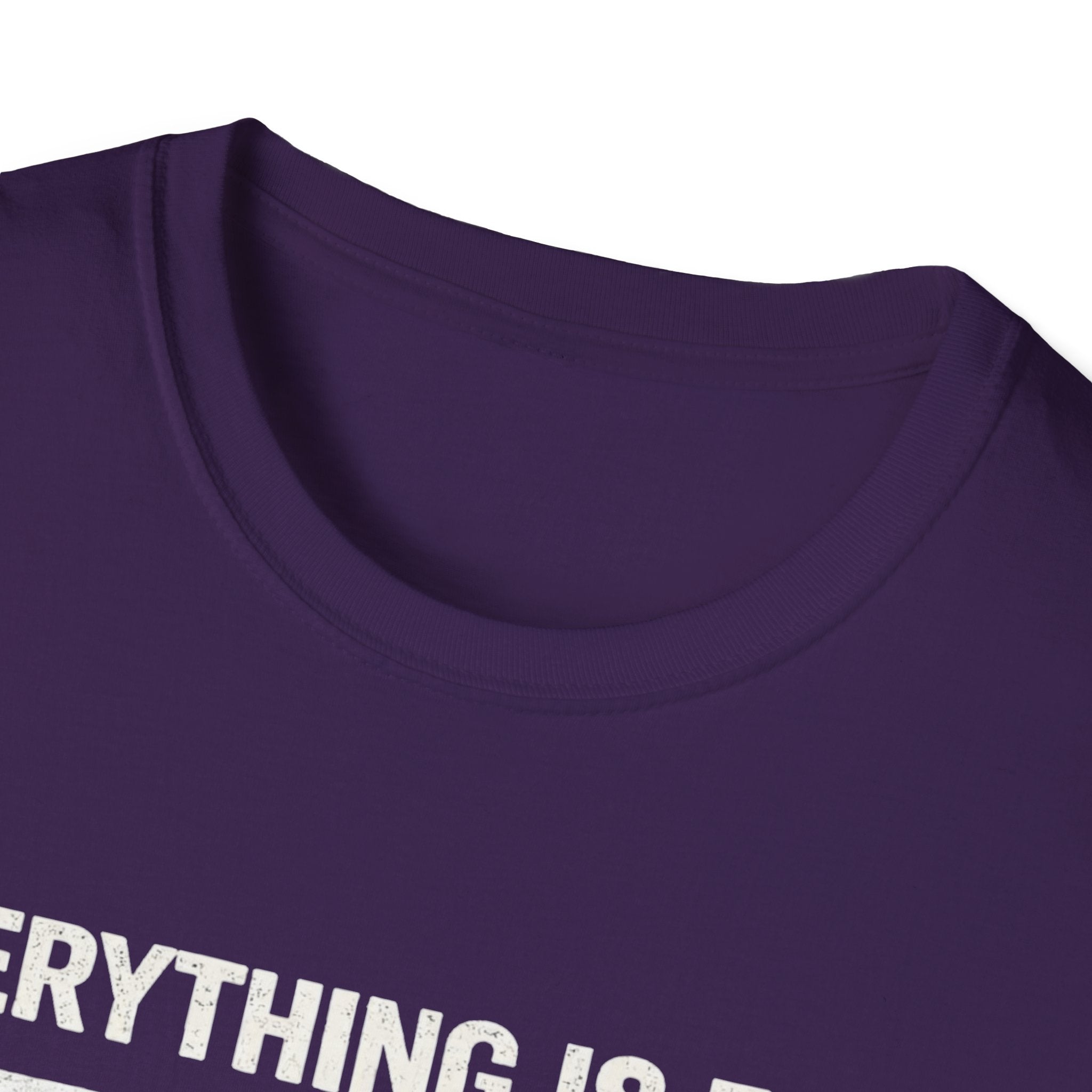 Minimalist 'Everything Is Fine' White Tee — Subtle Irony Graphic T-Shirt