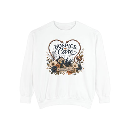 Hospice Care Floral Sweatshirt — Comfort & Compassion Crewneck