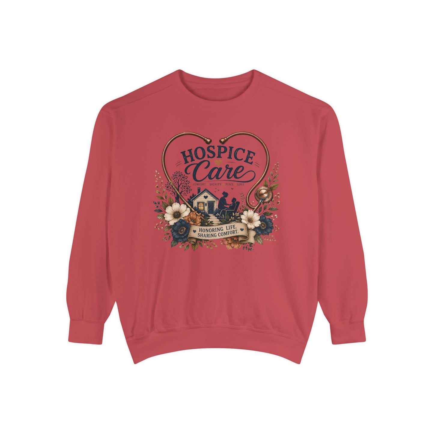 Hospice Care Floral Sweatshirt — Comfort & Compassion Crewneck
