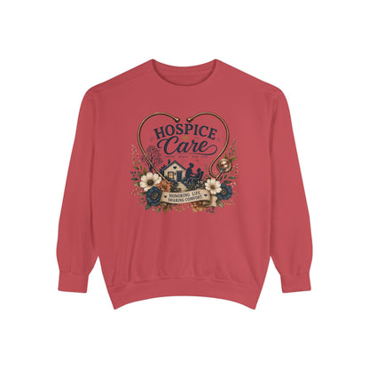 Hospice Care Floral Sweatshirt — Comfort & Compassion Crewneck