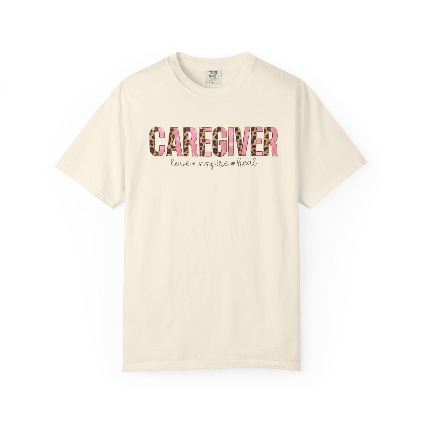 Caregiver Floral T‑Shirt — 'Caregiver' Pink Floral Design for Nurses & Care Workers