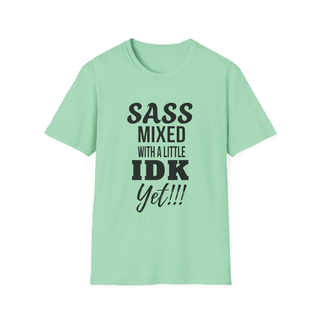 Camiseta con un toque de sarcasmo mezclado con un poco de "aún no sé"
