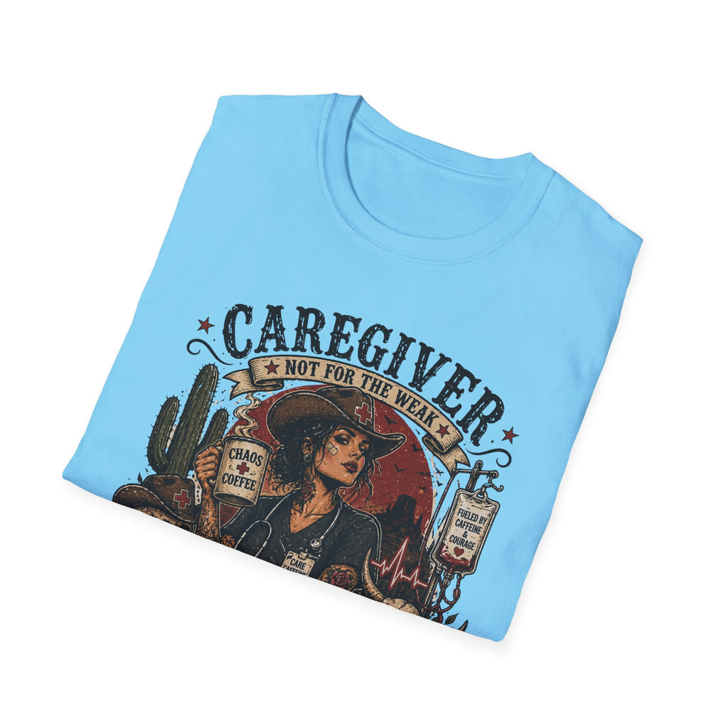 Caregiver Cowboy T-Shirt — "Caregiver: Still Showing Up" Graphic Tee