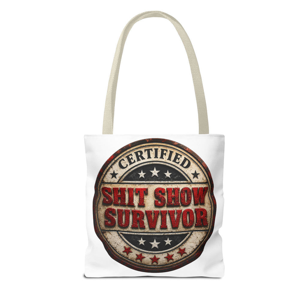 Tote Bag — "Certified Shit Show Survivor" Vintage Badge Tote