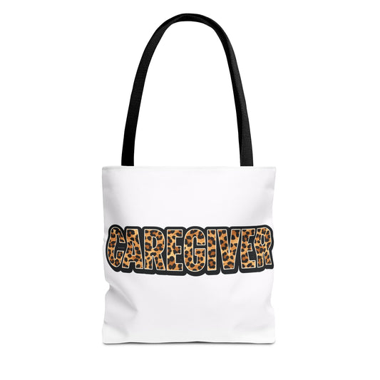 Caregiver Leopard Print Tote Bag —