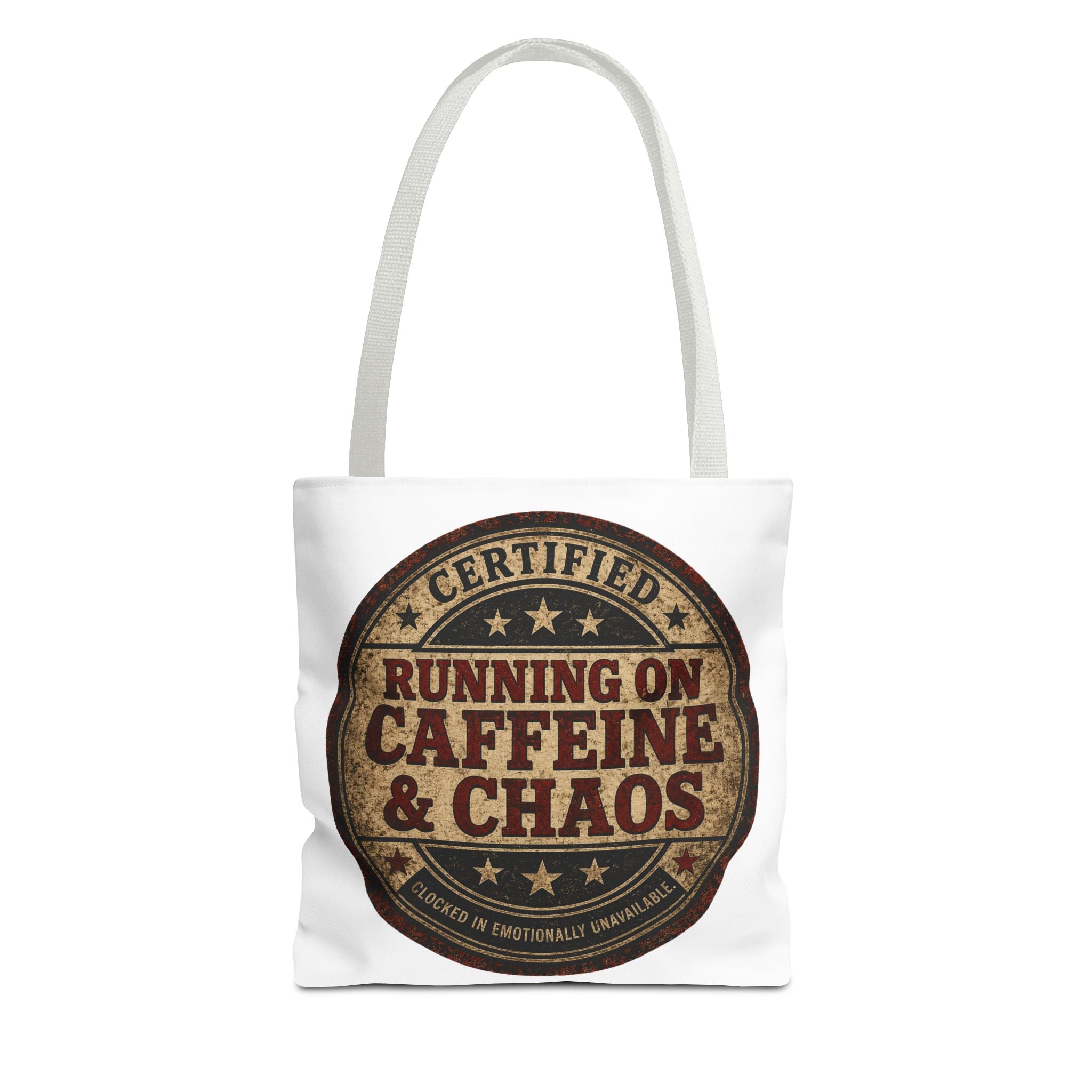 Running on Caffeine & Chaos Tote Bag