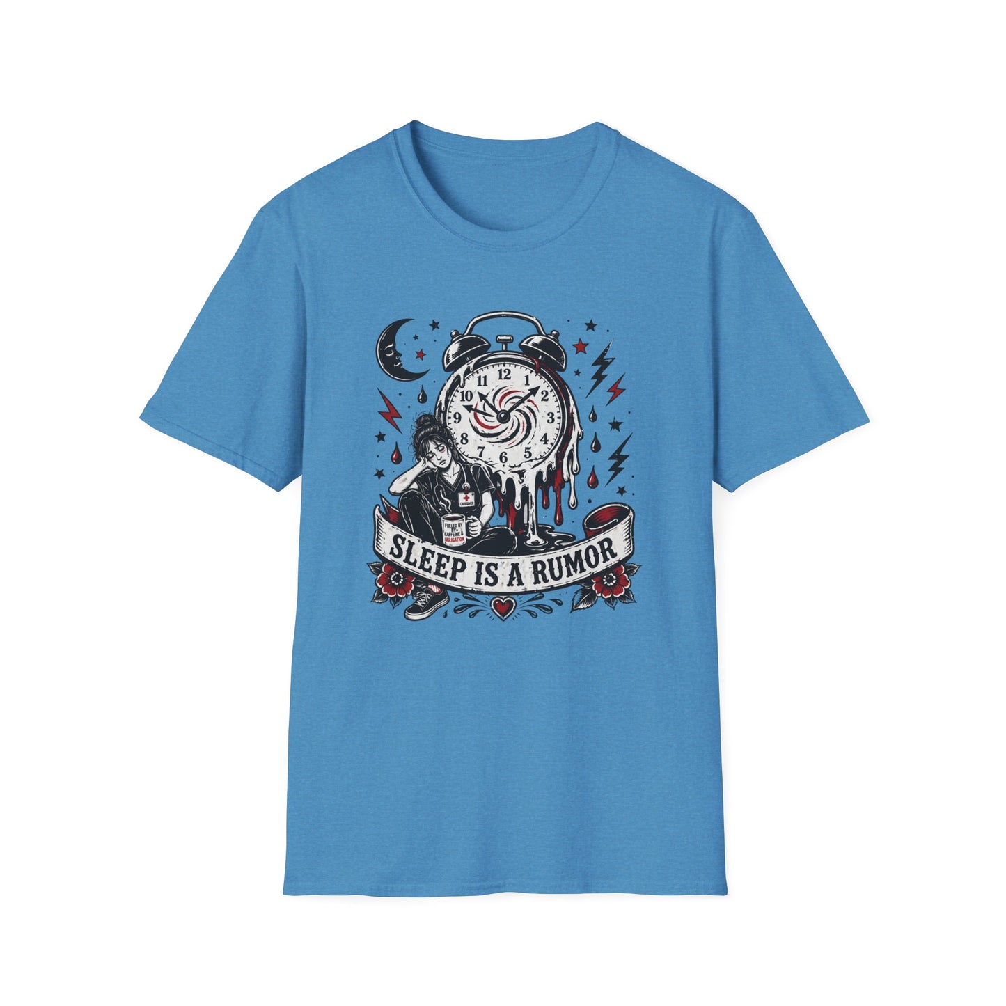 Sleep Is A Rumor T-Shirt – Goth Alarm Clock Graphic Tee