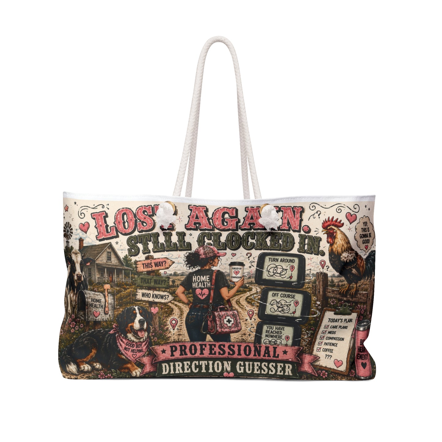 Home Health Care Road-Trip Weekender Bag — 'Professional Direction Guesser' Travel Tote