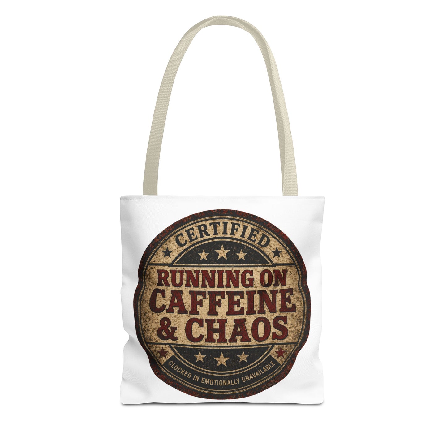 Running on Caffeine & Chaos Tote Bag