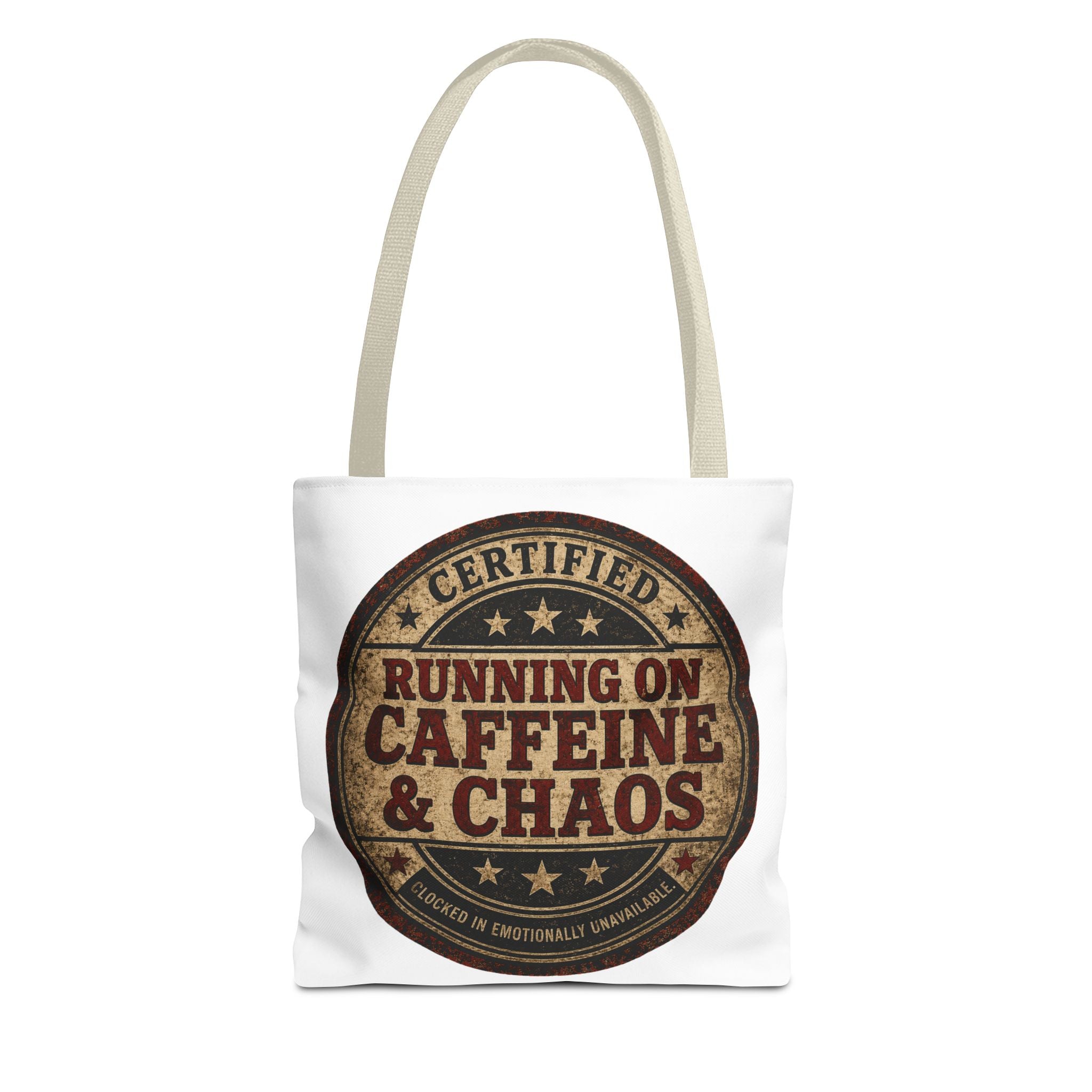 Running on Caffeine & Chaos Tote Bag