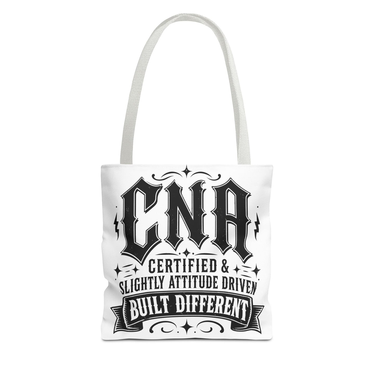 CNA Tote Bag — "Certified & Slightly Attitude Driven" Built Different Nurse Gift