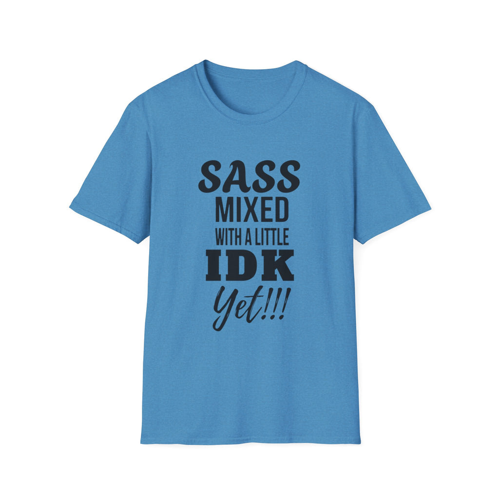Camiseta con un toque de sarcasmo mezclado con un poco de "aún no sé"
