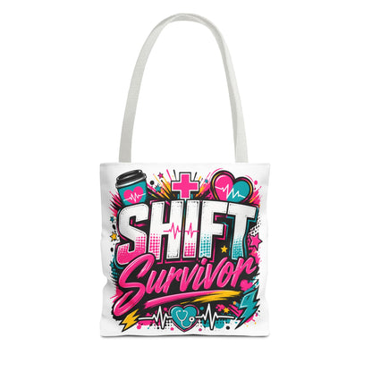 Tote — "Shift Survivor" Nurse Shift Work Graphic Tote Bag