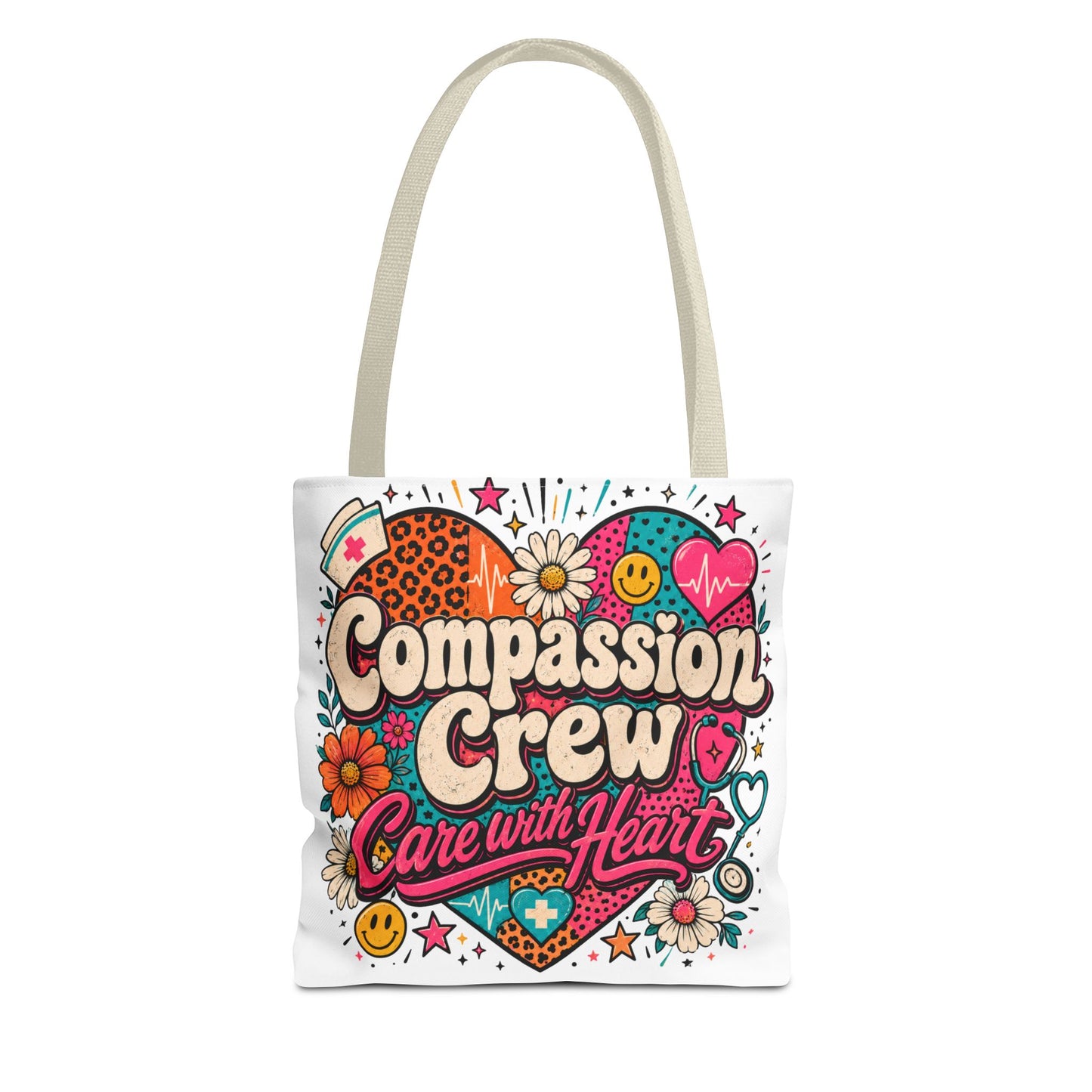 Compassion Crew Tote Bag — "Care with Heart" Colorful Nurse & Caregiver Gift