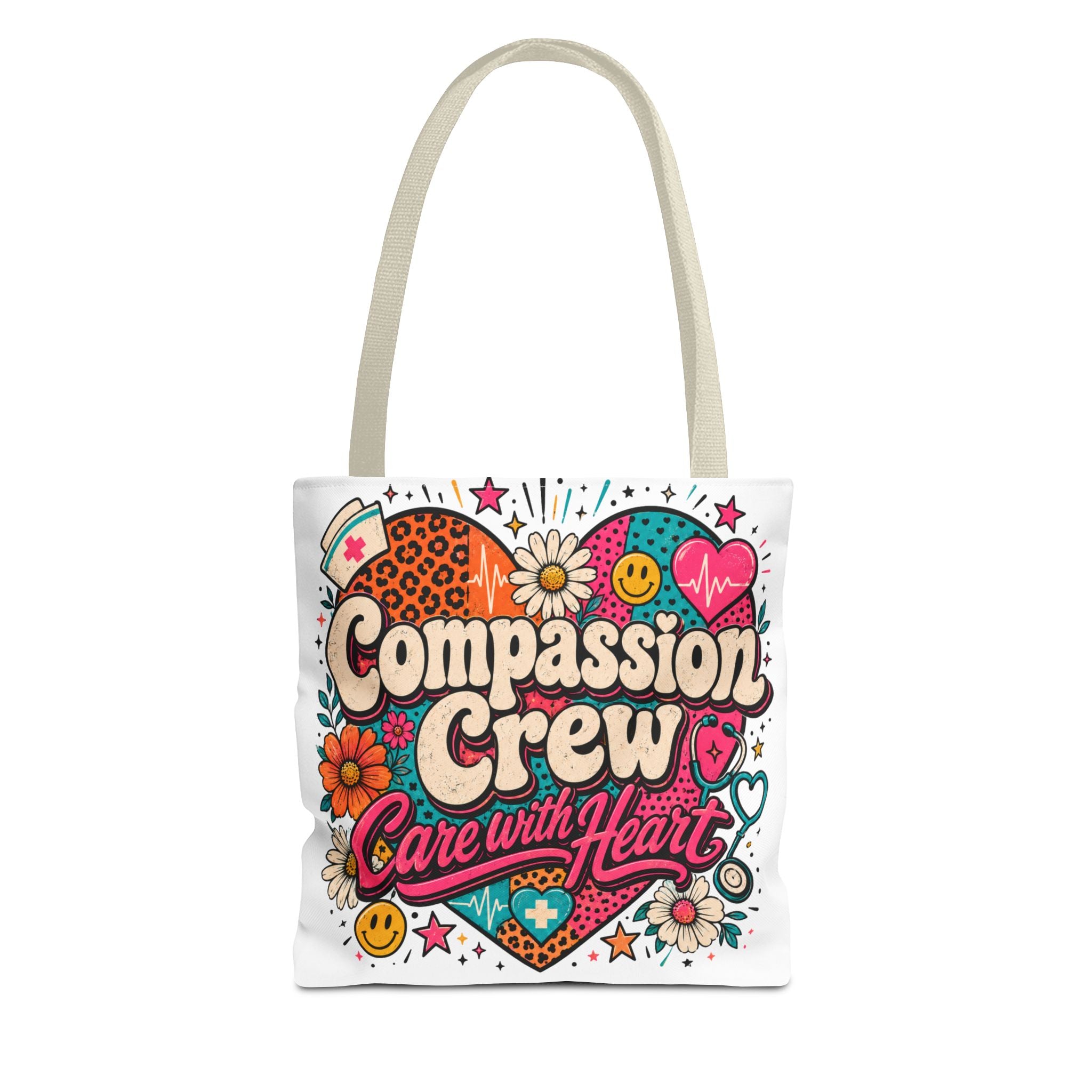Compassion Crew Tote Bag — "Care with Heart" Colorful Nurse & Caregiver Gift