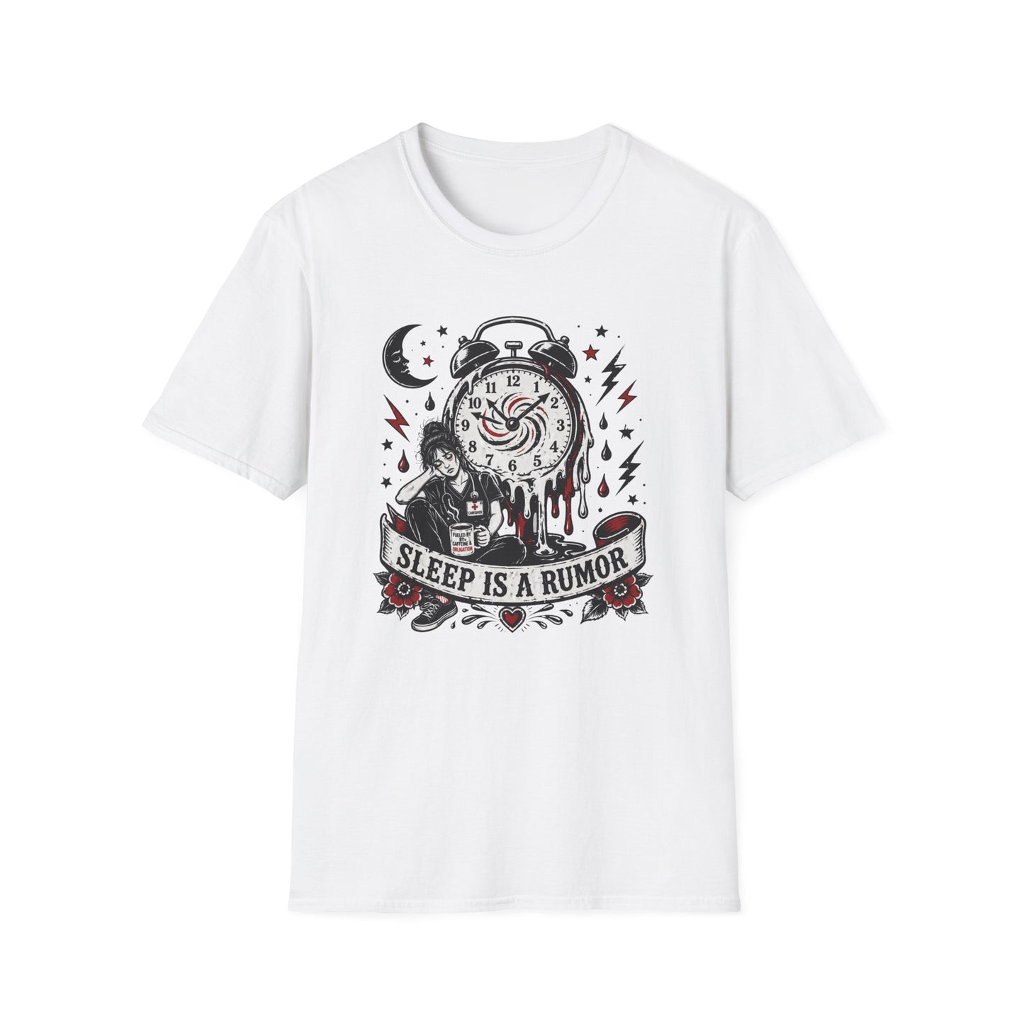 Sleep Is A Rumor T-Shirt – Goth Alarm Clock Graphic Tee
