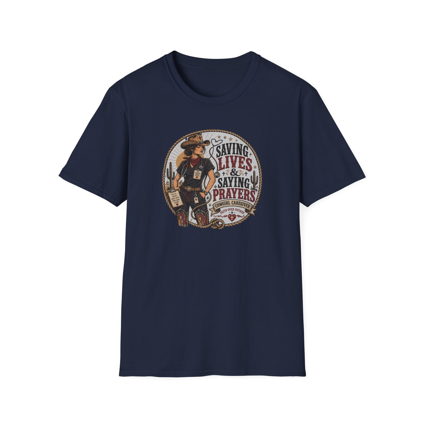 "Saving Lives & Saying Prayers" Vintage Rescue Tee