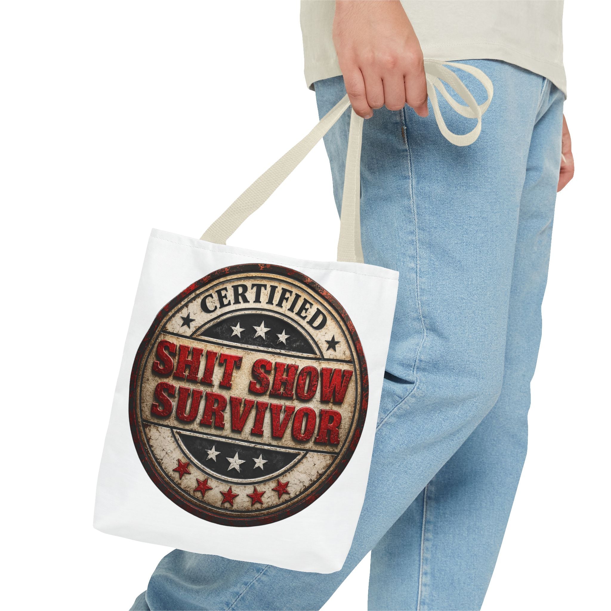Tote Bag — "Certified Shit Show Survivor" Vintage Badge Tote