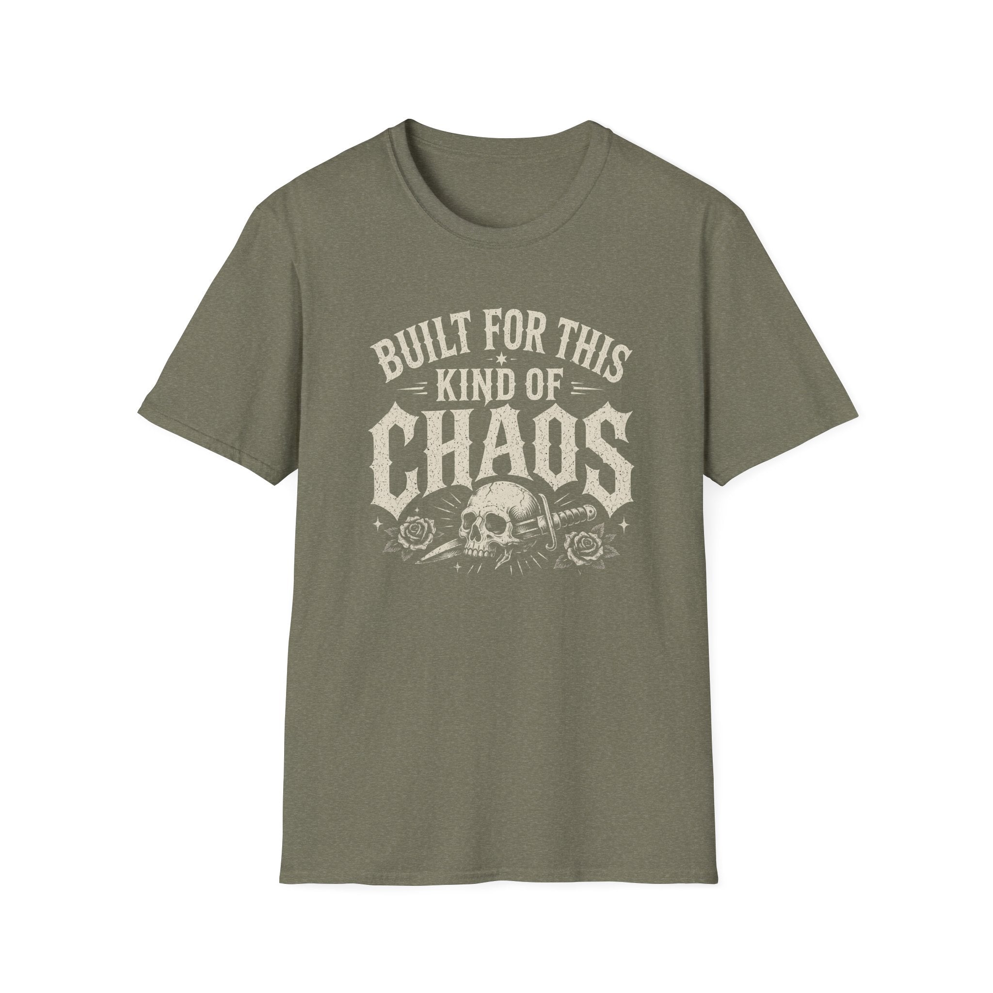 Built For This Kind Of Chaos T-Shirt — Skull & Roses Graphic Tee