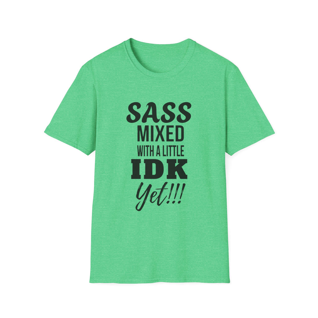 Camiseta con un toque de sarcasmo mezclado con un poco de "aún no sé"