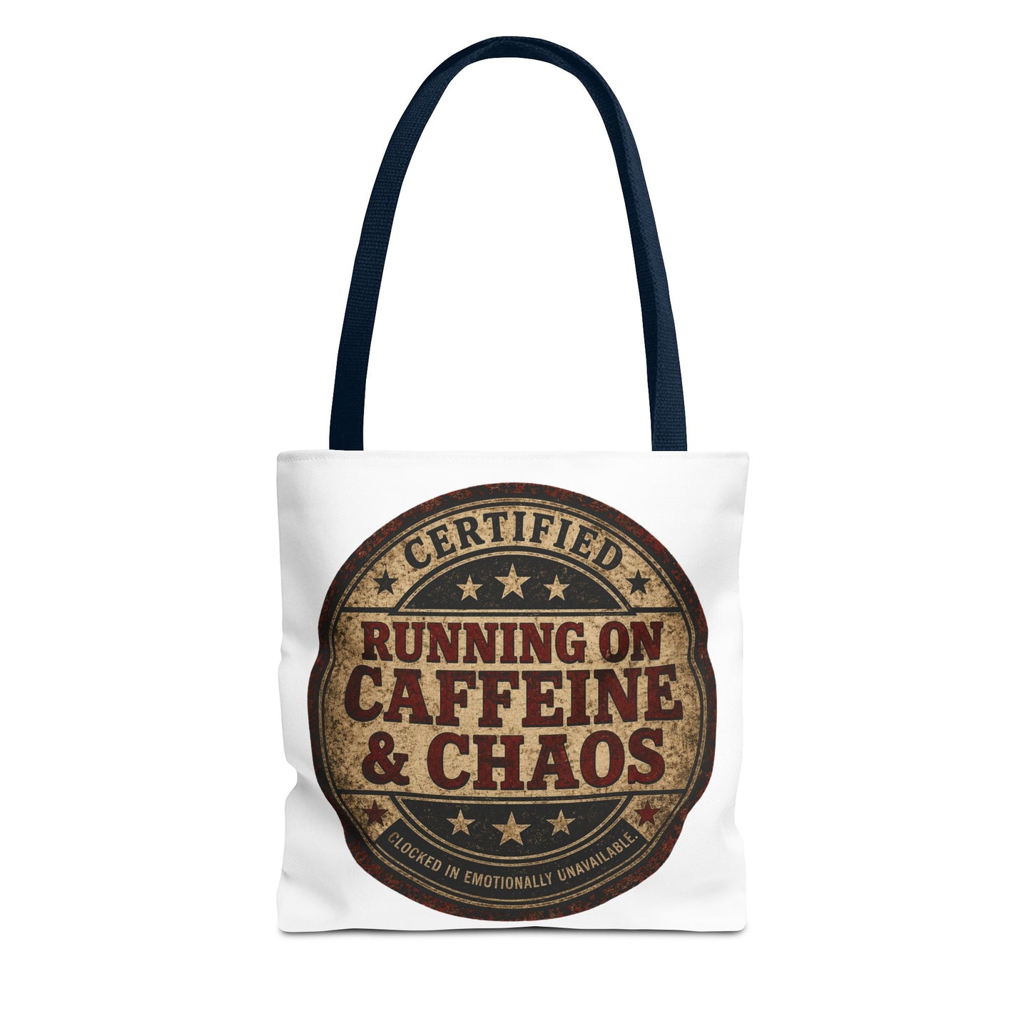 Running on Caffeine & Chaos Tote Bag