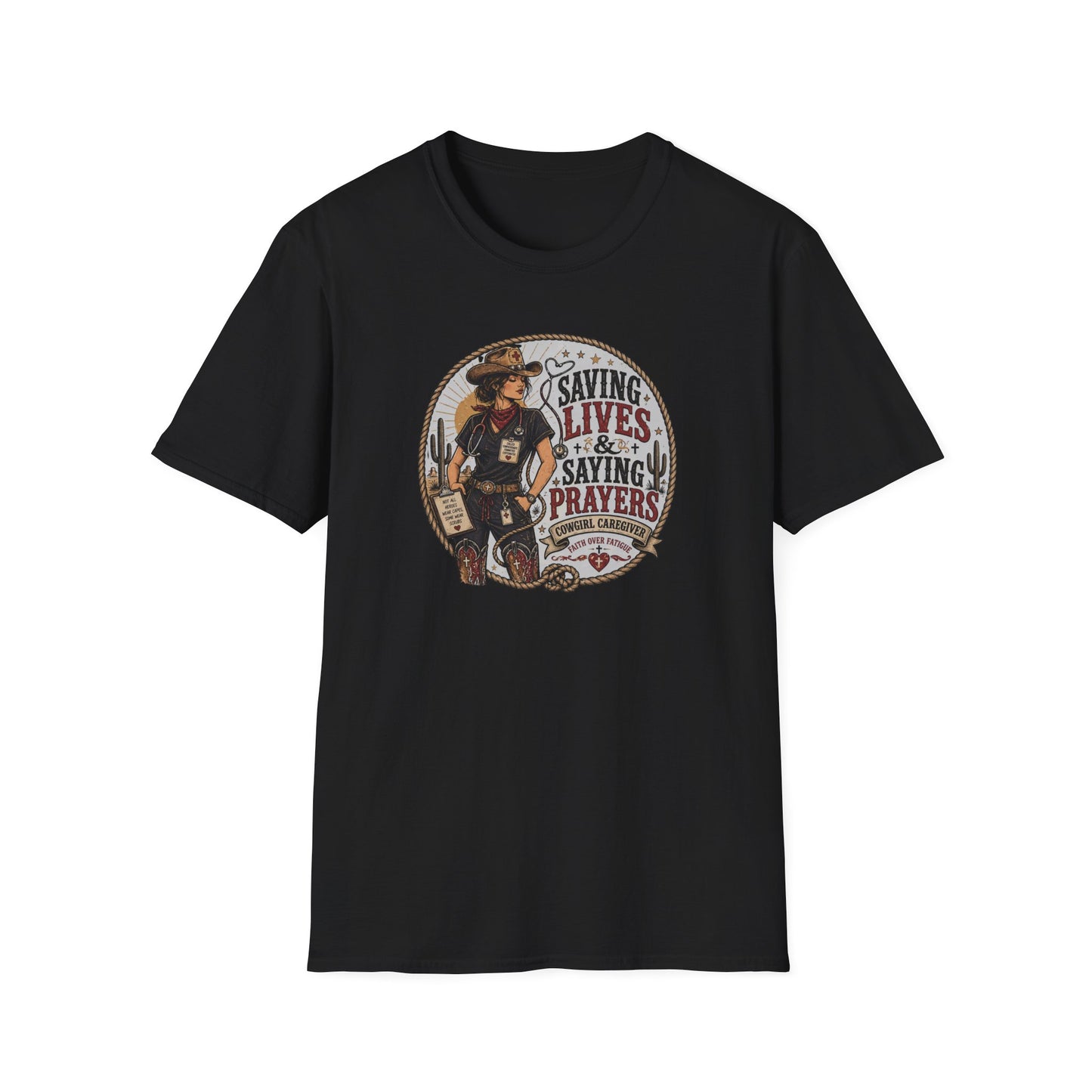 "Saving Lives & Saying Prayers" Vintage Rescue Tee