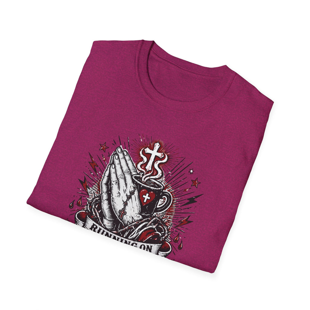 Prayer & Coffee T-Shirt — "Running on Prayer & Coffee" Christian Faith Tee