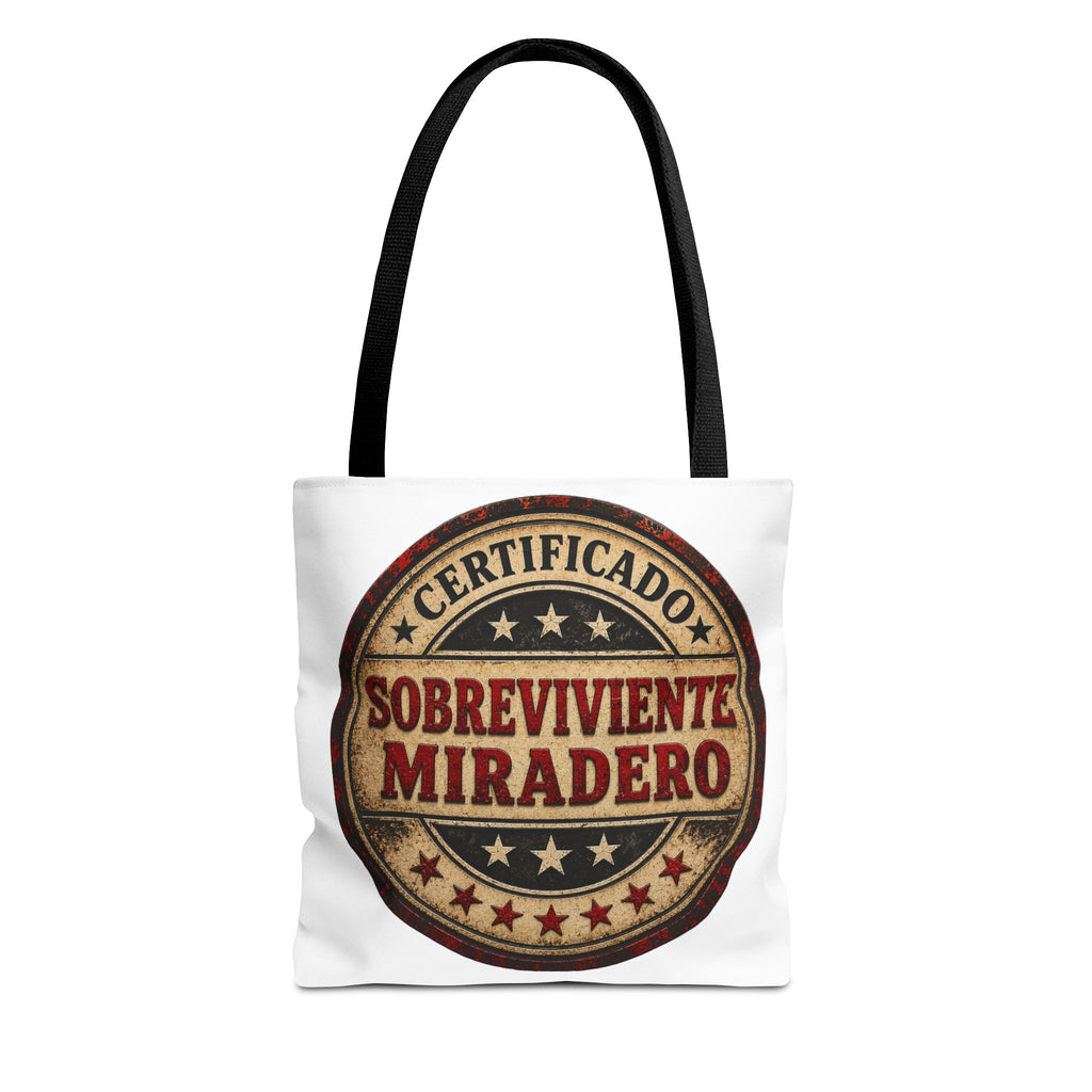 Certified 'Sobreviviente Miradero' Tote Bag "Certified Sobreviviente Miradero tote bag — funny Spanish caregiver survivor gift"